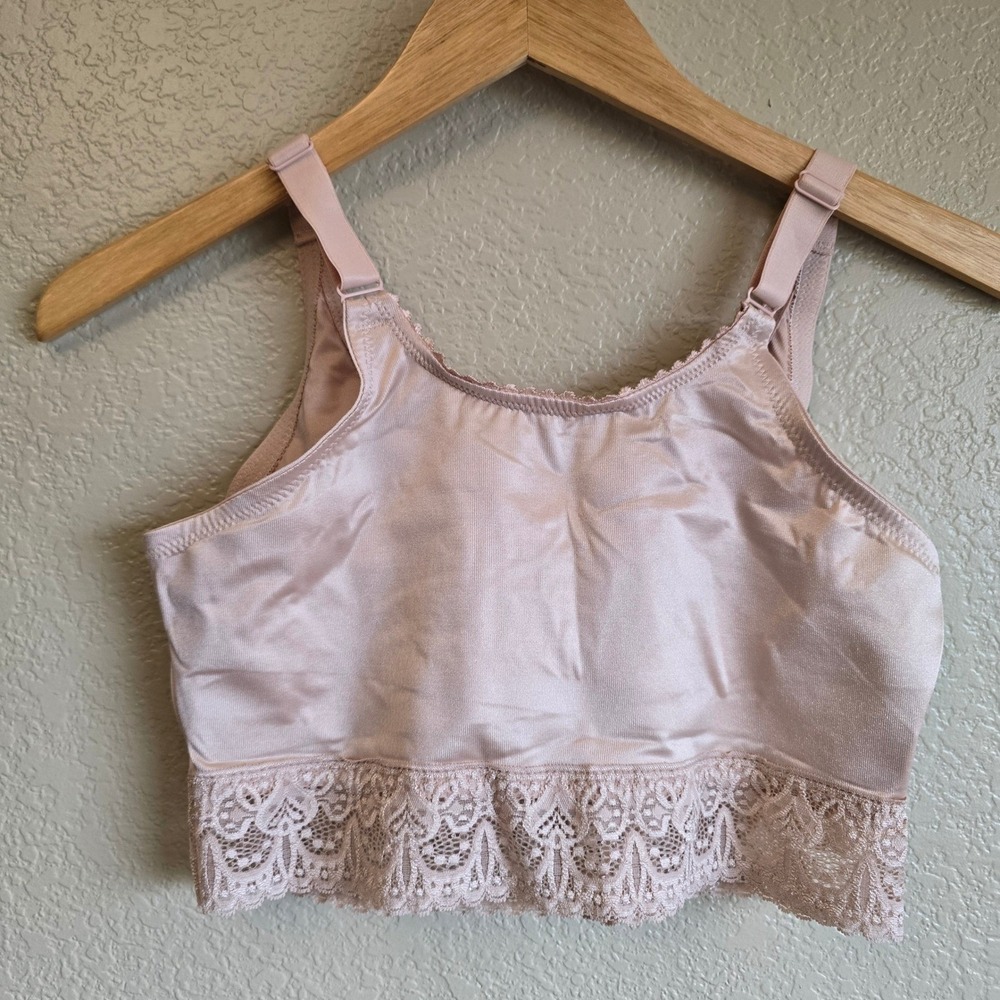 Ruby Ribbon Lace Demiette Bra Pale Pink Nude Wire Free Support Size 38 - Picture 5 of 7